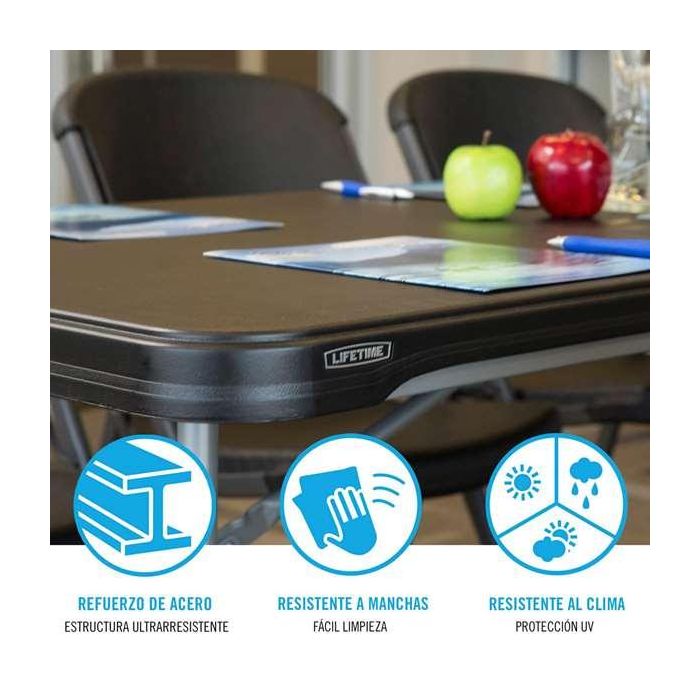 Mesa Plegable Lifetime 182 x 73,5 x 76 cm Acero Plástico 3 Mesa Plegable Lifetime 182 x 73,5 x 76 cm Acero Plástico 3