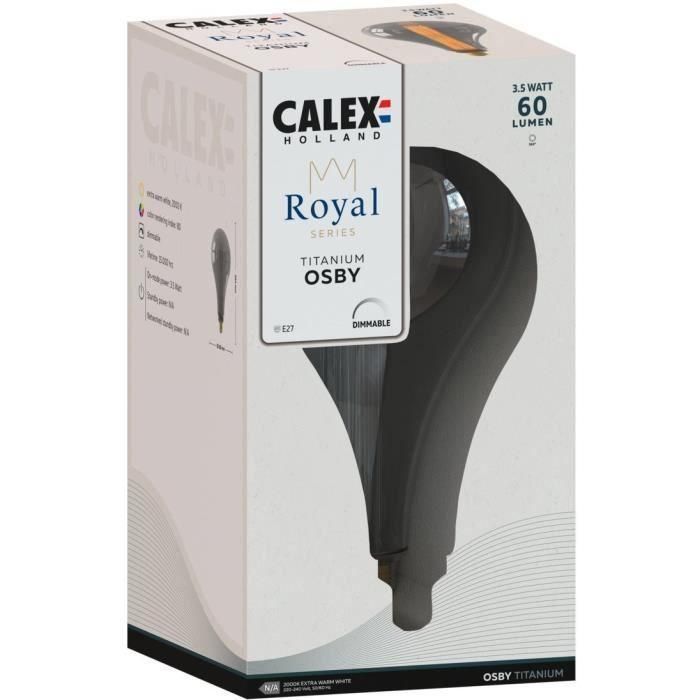 Bombilla LED E27 - CALEX - ROYAL OSBY - 3,5 W - 60 lm - 2000 K - Regulable - Titanio 2 Bombilla LED E27 - CALEX - ROYAL OSBY - 3,5 W - 60 lm - 2000 K - Regulable - Titanio 2