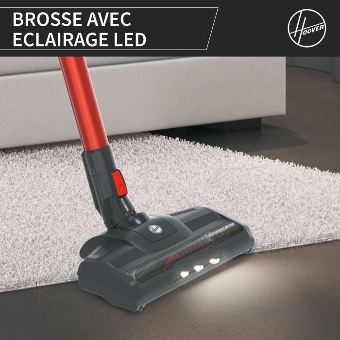 Aspiradora escoba HOOVER HF122AH - 22 V - 40 min - 0,9 L - Rojo/Gris 4 Aspiradora escoba HOOVER HF122AH - 22 V - 40 min - 0,9 L - Rojo/Gris 4