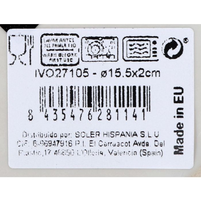 La Mediterranea Fuente Redonda Nordic Brillo Ø15.5 cm Ivory (24 Unidades) 1