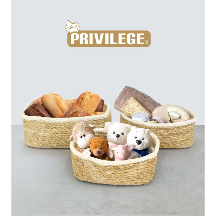 Privilege Set de 3 Cestas de Mimbre Rectangulares - 26x20 cm, 23x17 cm, 20x15 cm (4 Cajas) 5 Privilege Set de 3 Cestas de Mimbre Rectangulares - 26x20 cm, 23x17 cm, 20x15 cm (4 Cajas) 5