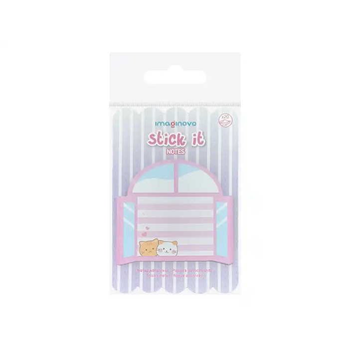 Imaginovo Bloc notas adhesivas fantasía Meow 20 hojas 70x70 mm 5