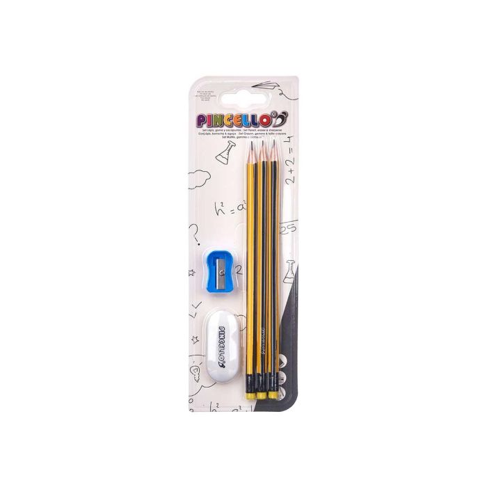 Set 3 Lapiceros Rayas Con Goma Sacapuntas Goma Pincello 8X24CM (48 Unidades) 2 Set 3 Lapiceros Rayas Con Goma Sacapuntas Goma Pincello 8X24CM (48 Unidades) 2