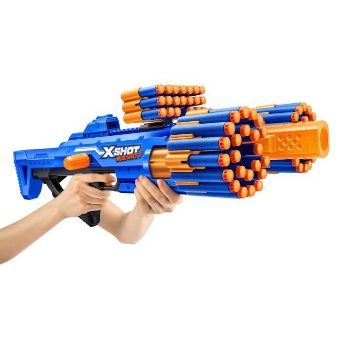 Rapid Fire Blaster - ZURU - XSHOT Insanity Berzerko - Blaster de cañón giratorio con 8 dardos y disparo rápido hasta 27 metros 3