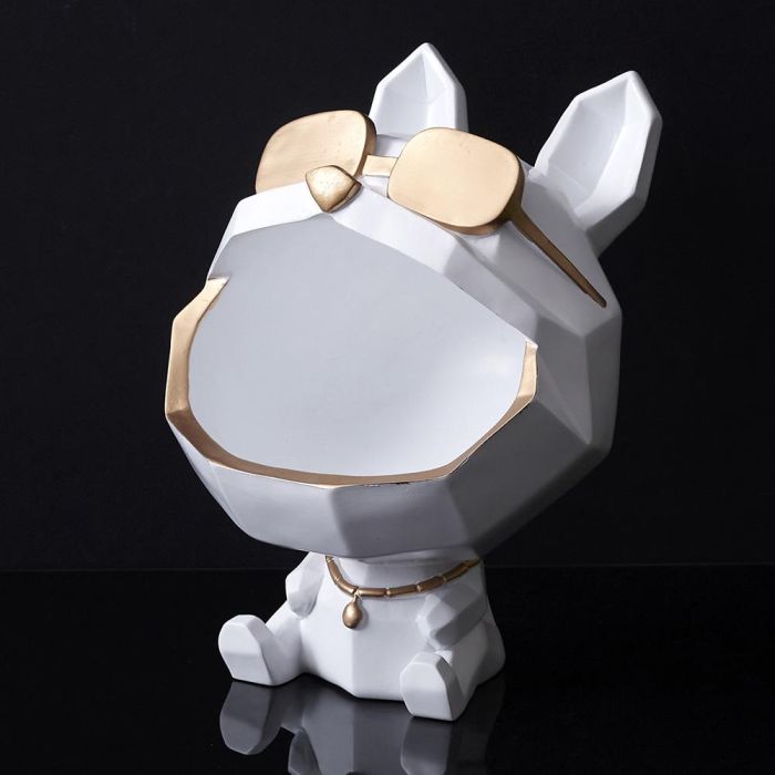 Home Deco Factory Vaciabolsillos Perro Gafas Escultura Home Deco Factory Bla 6