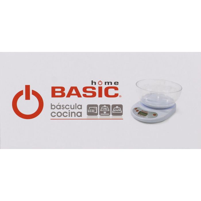 Báscula de Cocina Digital Basic Home 5 kg con Bol (6 Unidades) 4 Báscula de Cocina Digital Basic Home 5 kg con Bol (6 Unidades) 4