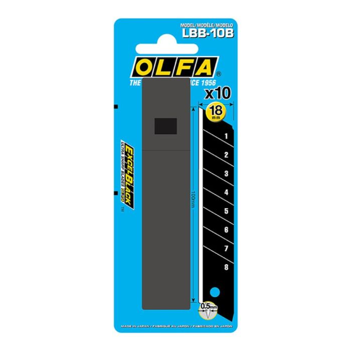 Juego de 10 cuchillas lbb-10b troceables negras 18 mm 1 Juego de 10 cuchillas lbb-10b troceables negras 18 mm 1