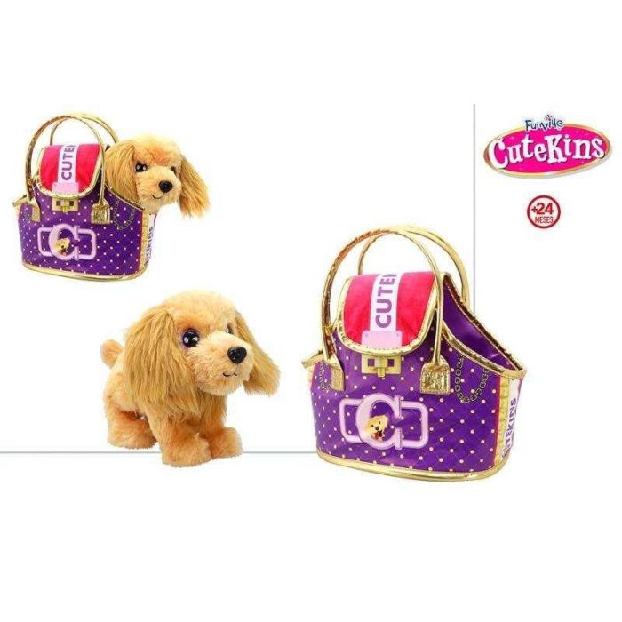 Peluche cutekins perrito con bolso de diseño 20x25x13 cm 2 Peluche cutekins perrito con bolso de diseño 20x25x13 cm 2