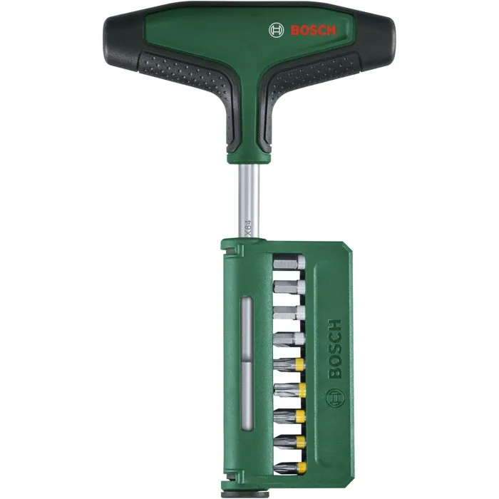 Bosch Juego de 19 puntas de destornillador con mango en T, vástago de 100 mm (BOS4059952735337)