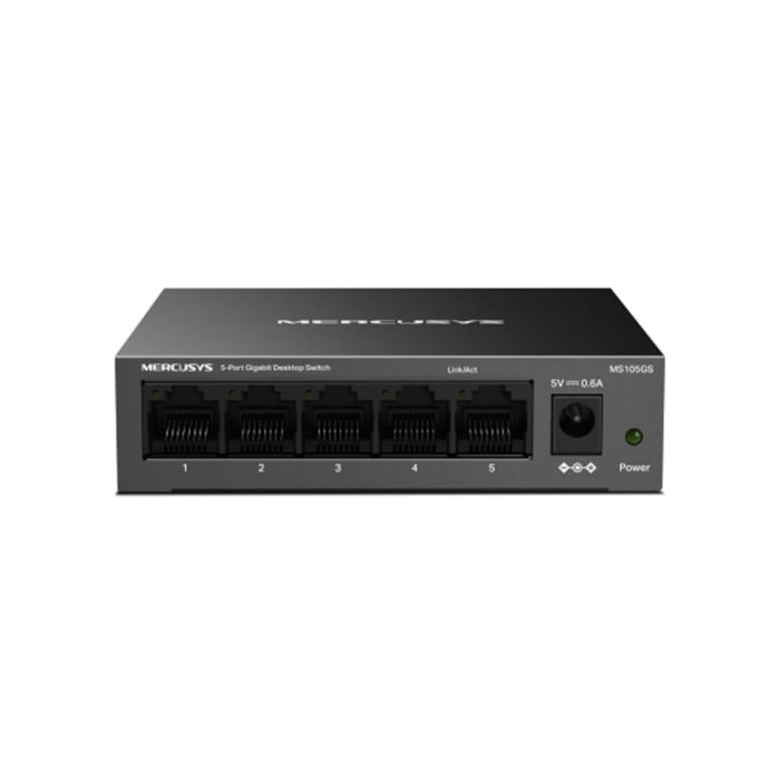 Mercusys MS105GS Switch Ethernet Gigabit (10/100/1000) No Administrado de 5 Puertos - Negro, Montaje en Pared 0 Mercusys MS105GS Switch Ethernet Gigabit (10/100/1000) No Administrado de 5 Puertos - Negro, Montaje en Pared 0