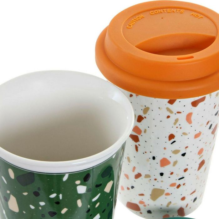 Mug Moderno DKD Home Decor Beige Verde Oscuro 10 x 14 x 10 cm (4 Unidades) 1 Mug Moderno DKD Home Decor Beige Verde Oscuro 10 x 14 x 10 cm (4 Unidades) 1