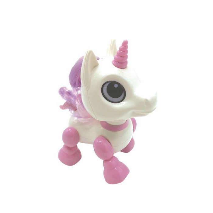 Lexibook Power Unicorn Mini Robot Unicornio Interactivo con Luces LED, Sonido, Repite la Voz, Reacciona a Aplausos y 3 Modos de Juego