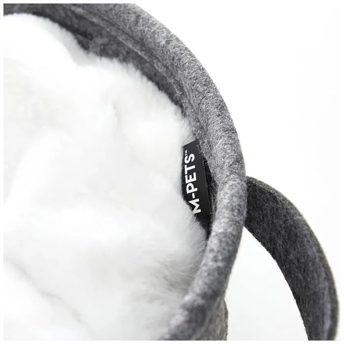 M Pets Cesta AUC1712323691118 - Cama para Perro Gato de Fieltro Reciclado ECO, 40x40x15 cm, Cojín Suave, Asas Integradas, Cómoda 3