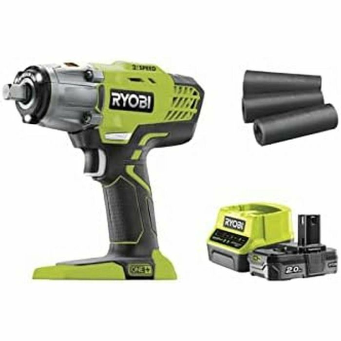Ryobi Destornillador de 18V con Batería 2.0 Ah, Cargador Rápido y 3 Enchufes 16