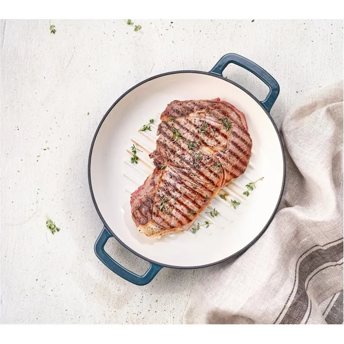 Fontesti Sartén Grill Hierro Fundido Esmaltado Ø28 cm Azul COS5401110058458 Apta Inducción 3