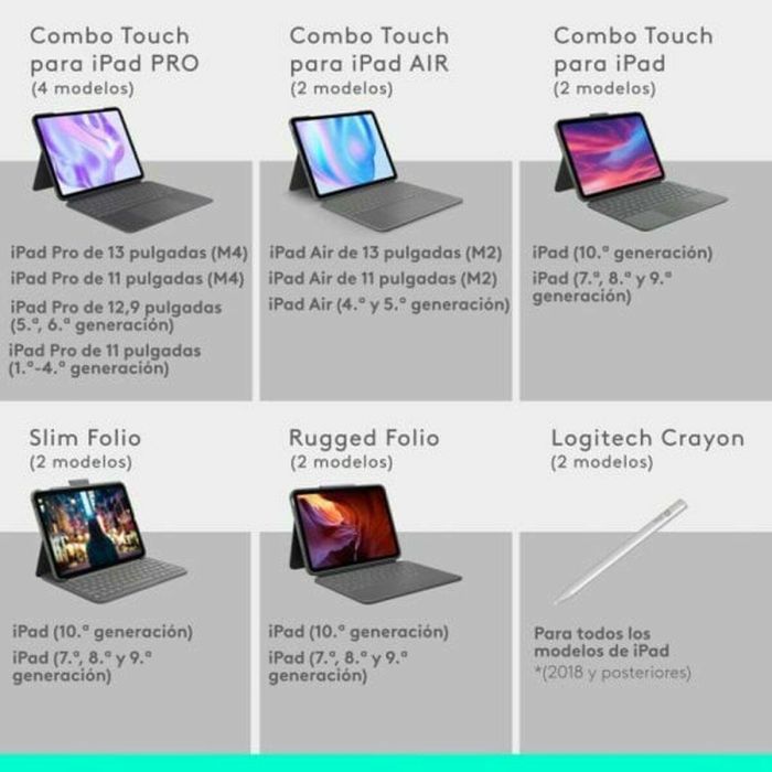 Logitech Combo Touch Funda con Teclado para Apple 11-inch iPad Pro (M4) - QWERTY Español con Trackpad y Lápiz 3