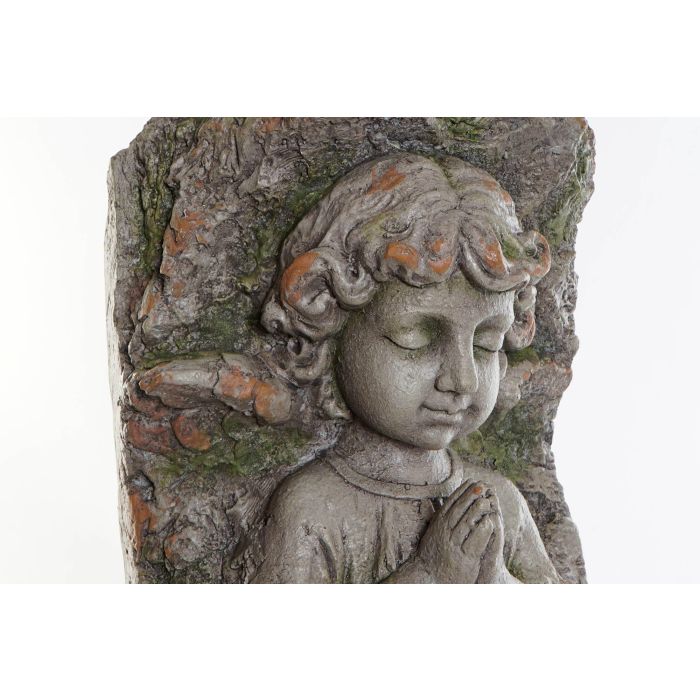 DKD Home Decor Macetero Neoclásico de Fibra de Vidrio Gris con Detalle Ángel - 74 x 29 x 22 cm 1