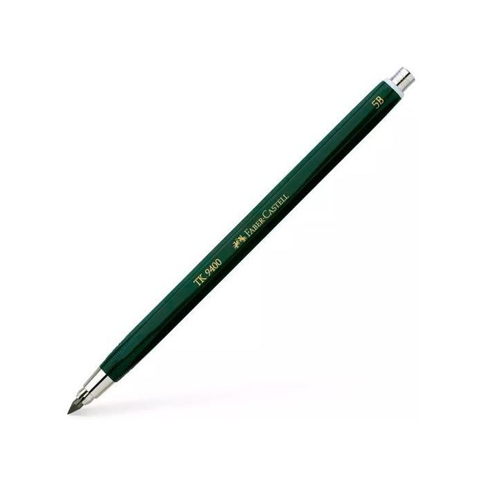 Faber Castell Tk9400 Portaminas 3,15 mm Mina 5B Verde Ergonómico para Dibujar/Bocetos (Pack 5 Unidades) (5 Unidades)