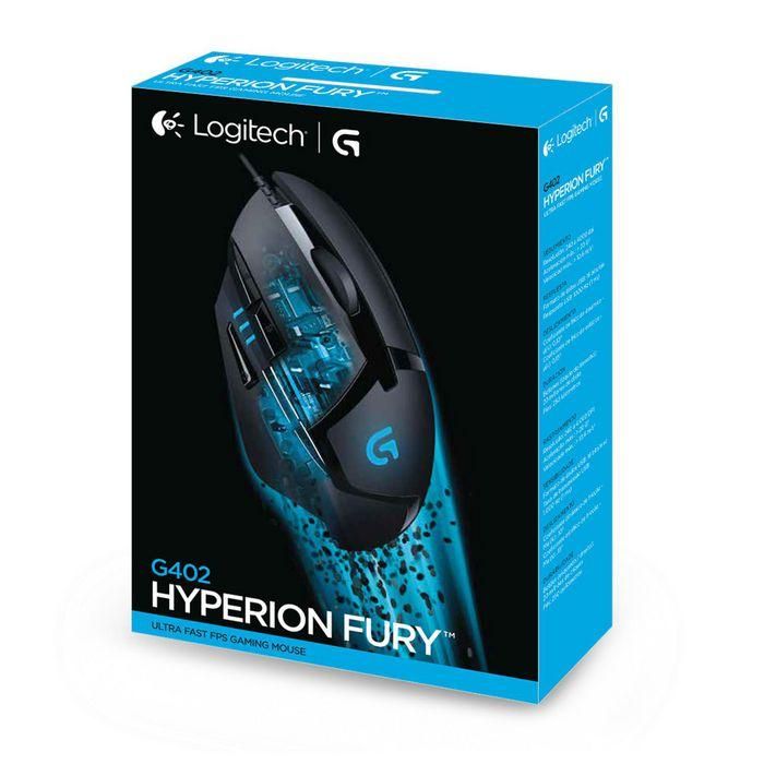 Logitech G402 Hyperion Fury Ratón Gaming Óptico USB 2.0 Sensor Fusion Engine 4000 DPI 6