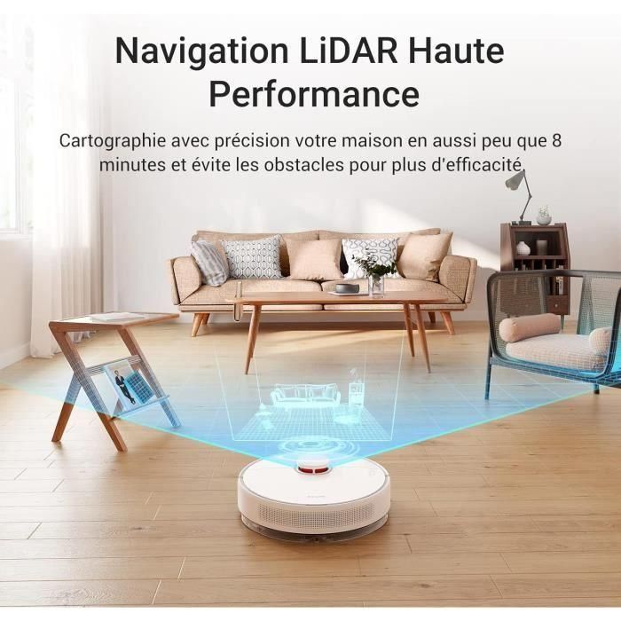 Dreame d10 plus aspiradora robot con empuje de vaciado automático, obstáculos de detección de lidar de navegación 3