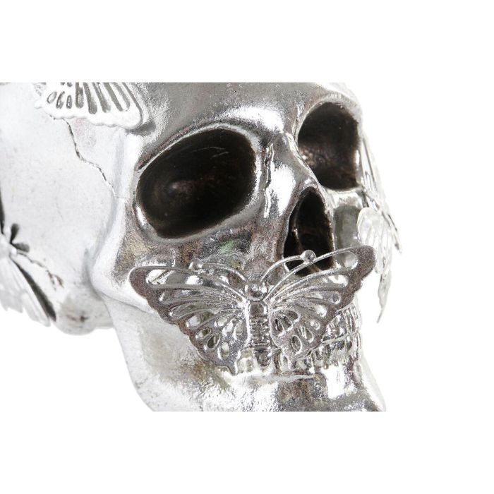 Figura Decorativa DKD Home Decor Dorado Plateado Calavera 16,5 x 10,5 x 11,5 cm (2 Unidades) 3