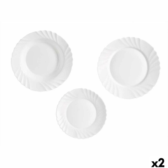 Set de Vajilla Vivalto F-LBP100-80-90 Blanco Vidrio opalino (2 Unidades)