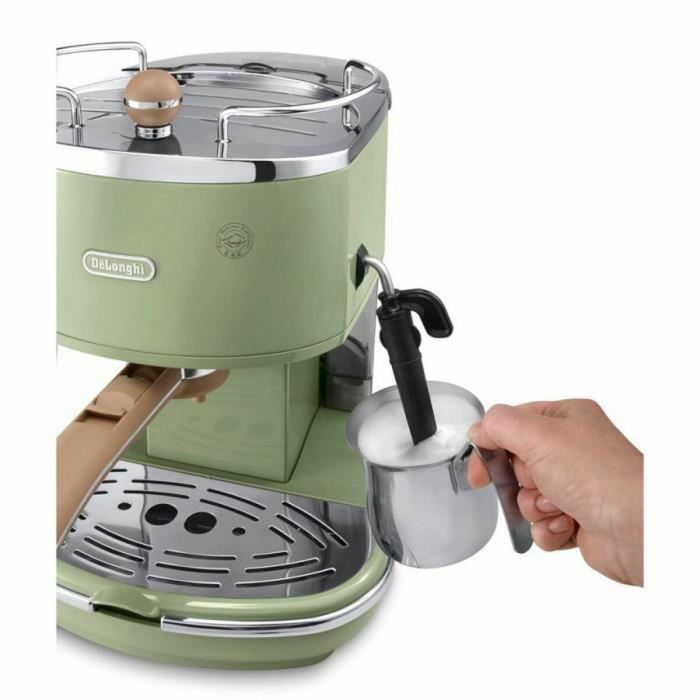 Delonghi ECOV 310.GR Cafetera Espresso Icona Vintage Verde 15 Bares 1.4L Bomba 1100W, Vaporizador Ajustable, 2 Termostatos 2