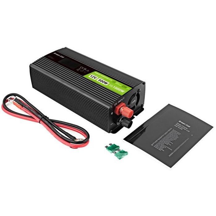 Green Cell KFZ Spannungswandler Power Inverter 12V > 230V 500W/1000W Display 3 Green Cell KFZ Spannungswandler Power Inverter 12V > 230V 500W/1000W Display 3