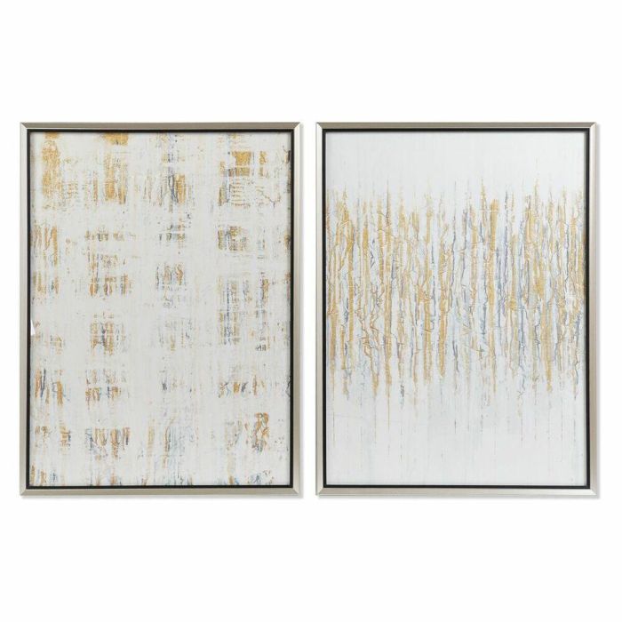Cuadro Glam DKD Home Decor Dorado Blanco 3 x 80 x 60 cm (2 Unidades) Cuadro Glam DKD Home Decor Dorado Blanco 3 x 80 x 60 cm (2 Unidades)