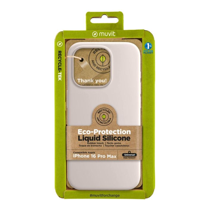 Muvit Funda Recycletek Liquid Silicone Ecológica para Apple - Protección Antigolpes y Antihuellas con Interior de Microfibra, Fabricada con Silicona Reciclada Certificada GRS 4