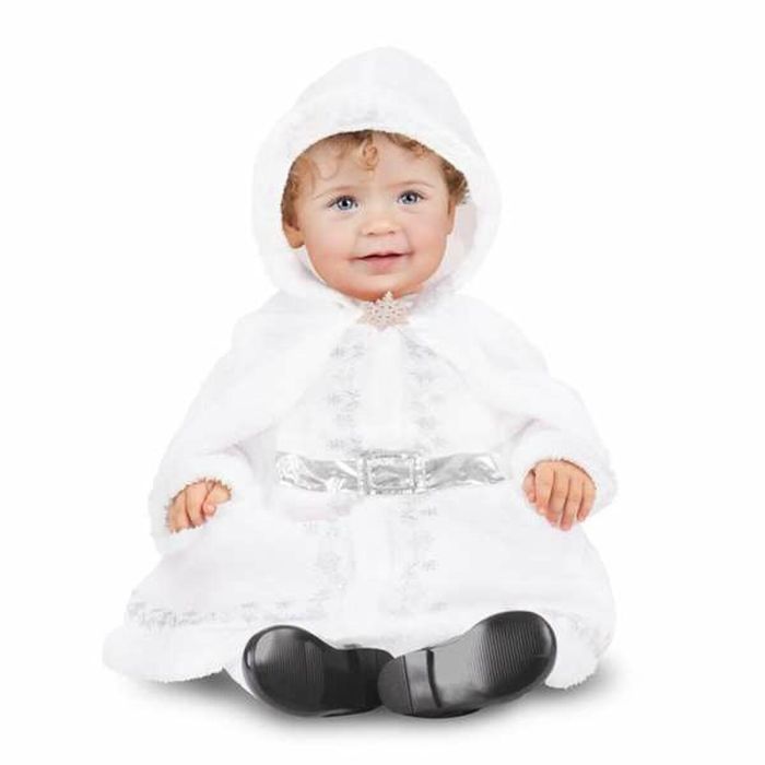 Disfraz monada blanca navidad vestido con enaguas y cubrehombros con capucha talla 12-24 m Disfraz monada blanca navidad vestido con enaguas y cubrehombros con capucha talla 12-24 m