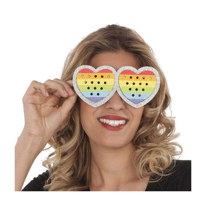 My Other Me Gafas Gay Arco Iris Talla Única para Adulto, Diseño Multicolor con Montura y Lentes de PVC 2