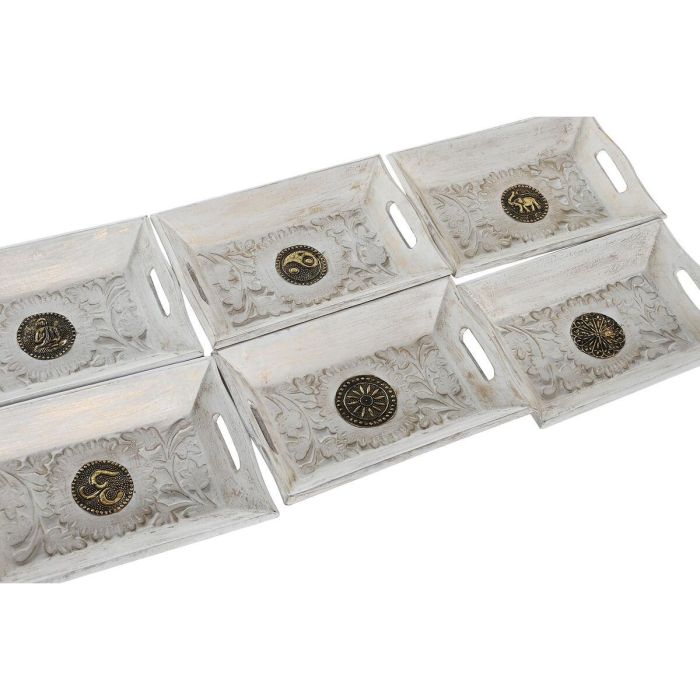 Vaciabolsillos DKD Home Decor Blanco Dorado Aluminio Madera de mango Elefante Buda Indio 24 x 15 x 4 cm (6 Unidades) 1 Vaciabolsillos DKD Home Decor Blanco Dorado Aluminio Madera de mango Elefante Buda Indio 24 x 15 x 4 cm (6 Unidades) 1