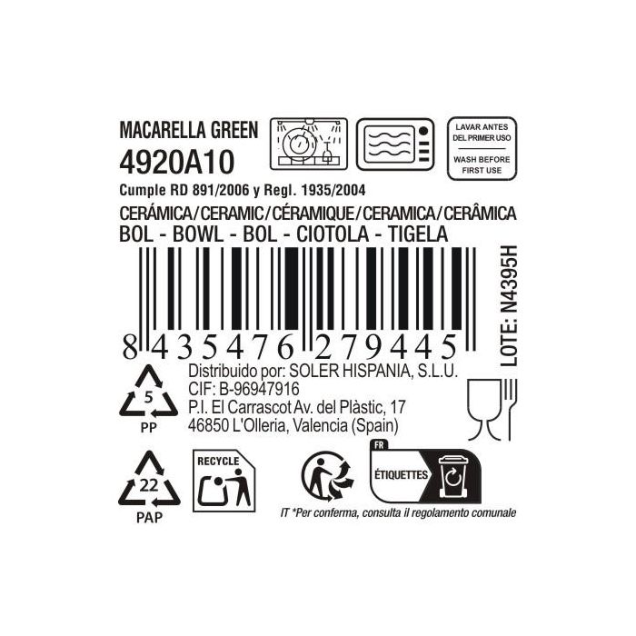 La Mediterranea Bol Macarella Green 1300 ml Ø18x9.5 cm 4