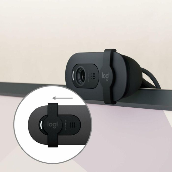 Logitech Brio 105 Business Webcam 1080p con Obturador de Privacidad, Micrófono y Plug-and-Play. Ideal para Empresas, compatible con Windows, macOS, Google Meet. 7