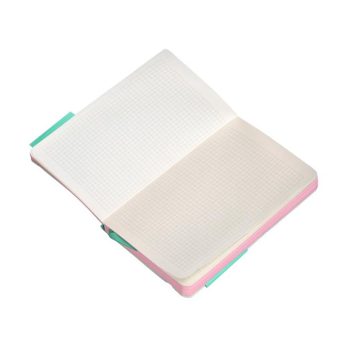 Cuaderno Con Gomilla Antartik Notes Tapa Blanda A6 Cuadricula Rosa Y Turquesa 100 Hojas 80 gr Fsc 8