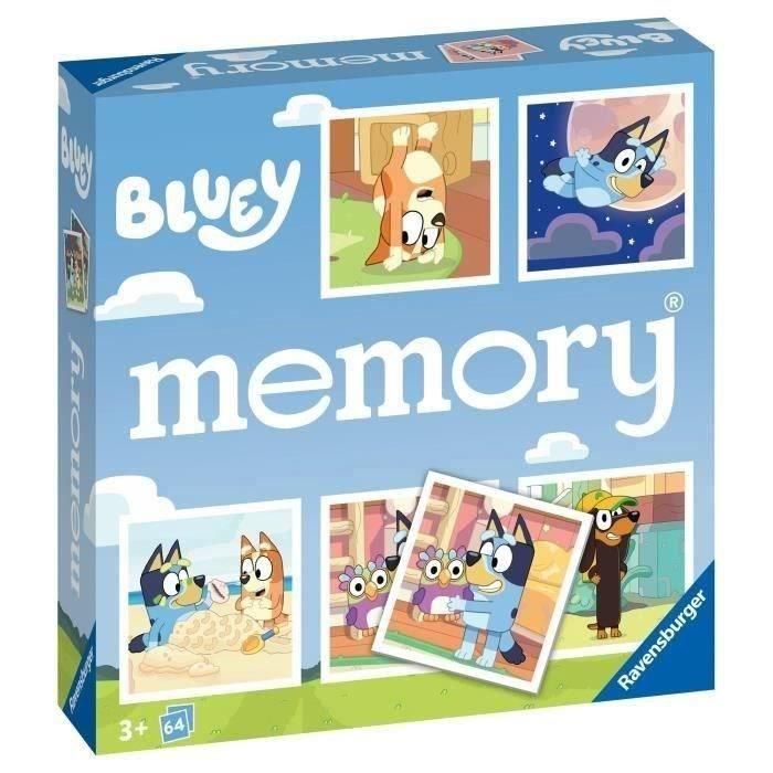 RAVENSBURGER Juego de Mesa Memory Bluey para Niños +3 Años - 64 Cartas, 2-8 Jugadores 1