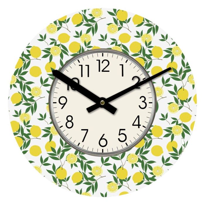 Reloj de Pared Versa Madera Limón 4 x 30 x 30 cm 1