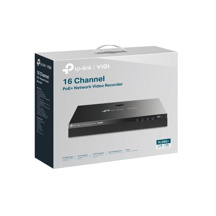 TP-Link NVR2016H-16MP-4TB Omada VIGI 16 Canales PoE+ para Cámaras IP de Seguridad 4