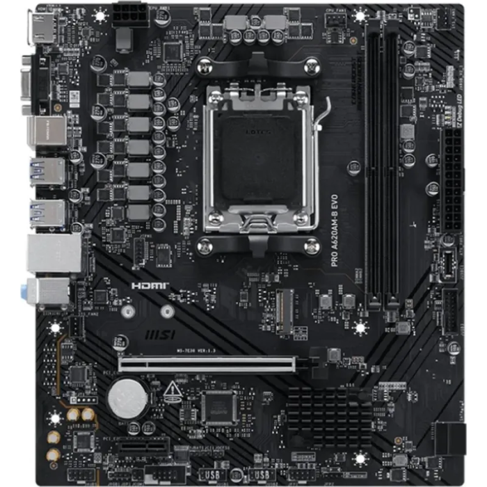 MSI PRO A620AM-G EVO WIFI, Placa Base AMD A620, Socket AM5, 2xDDR5 hasta 128GB, WiFi 6E, Bluetooth 5.3, LAN 2.5G, DisplayPort/HDMI, mATX, Ref: 911-7E96-001 2 MSI PRO A620AM-G EVO WIFI, Placa Base AMD A620, Socket AM5, 2xDDR5 hasta 128GB, WiFi 6E, Bluetooth 5.3, LAN 2.5G, DisplayPort/HDMI, mATX, Ref: 911-7E96-001 2