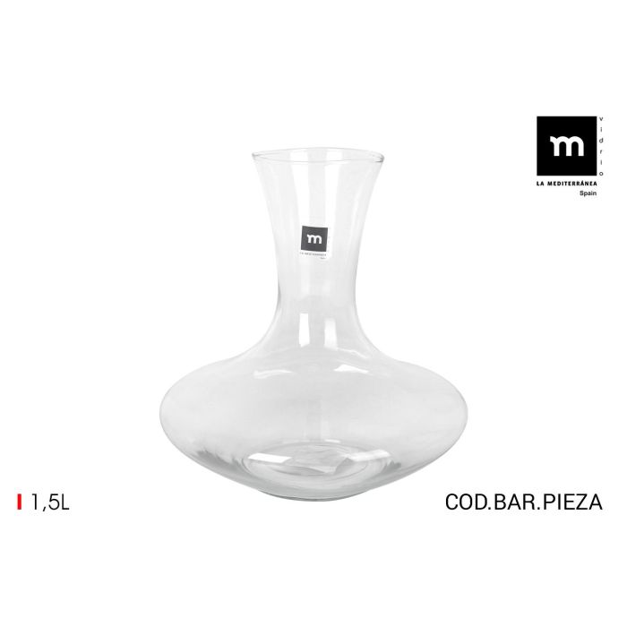 Inde Decantador Zahara de cristal 1500 cc - 21 cm diámetro x 22 cm alto (4 Unidades)