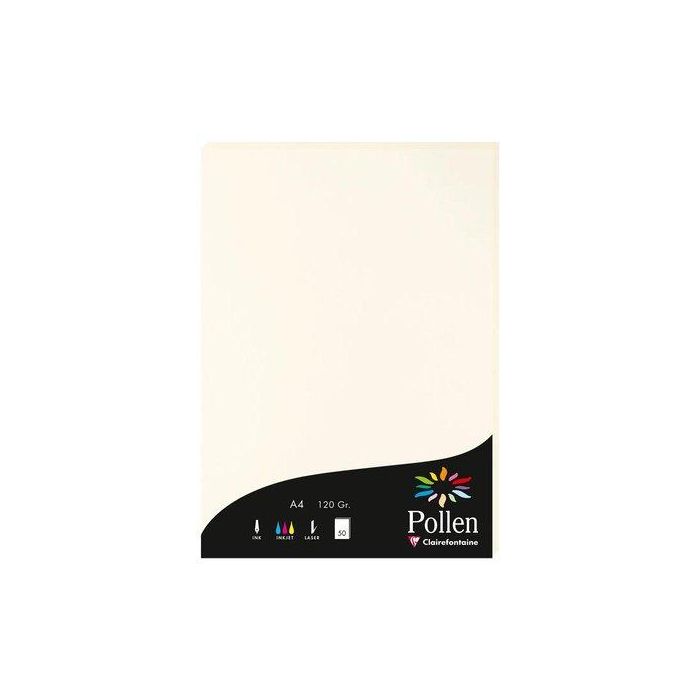 Papel Clairefontaine Pollen A4 120G 50H Blanco Natural