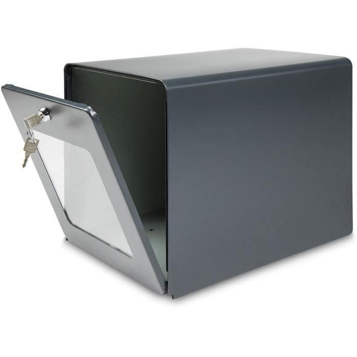 BURG WACHTER Buzón balneal de acero galvanizado - Puerta trasera de cristal - Gris antracita 3 BURG WACHTER Buzón balneal de acero galvanizado - Puerta trasera de cristal - Gris antracita 3