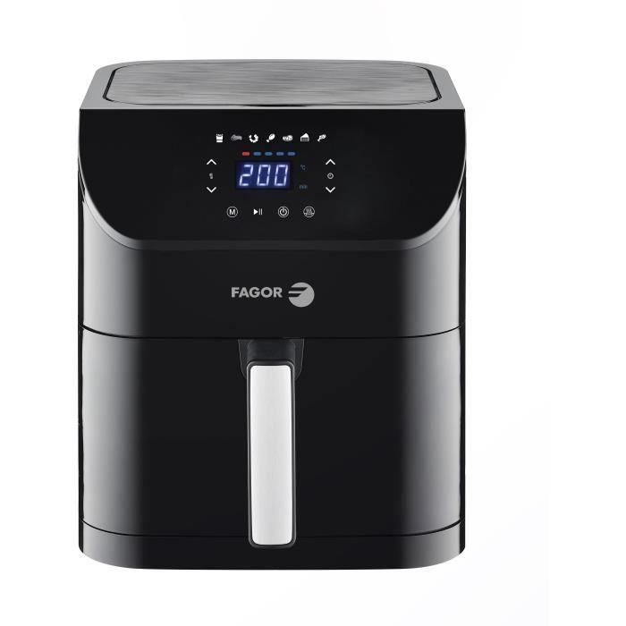 Freidora sin aceite - FAGOR - Airfryer XL - 8L - 1800 W - Pantalla táctil - 7 preprogramaciones de cocción - Temporizador - Negra Freidora sin aceite - FAGOR - Airfryer XL - 8L - 1800 W - Pantalla táctil - 7 preprogramaciones de cocción - Temporizador - Negra