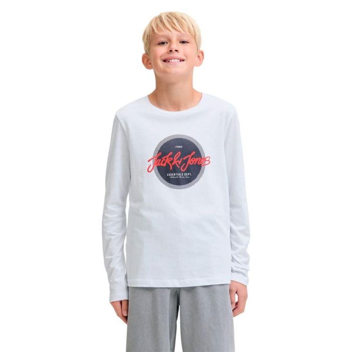 Camiseta de Manga Larga Infantil Jack & Jones Jjurban Ls Crew Neck Blanco 8-9 Años 3