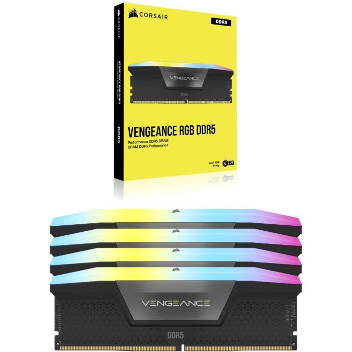 Corsair CMH192GX5M4B5200C38 Vengeance RGB 192GB (4x 48GB) DDR5 5200MHz Quad-Kit Intel XMP Negro 1