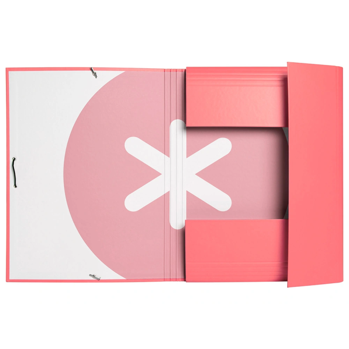 Antartik Carpeta de Gomas Tres Solapas Cartón Forrado A4 Color Coral 4