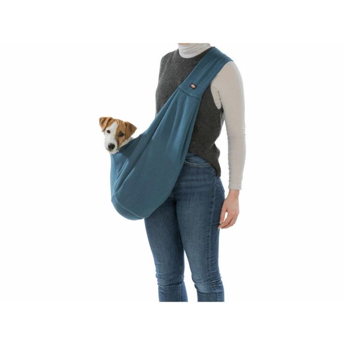 Bolso Bandolera para Mascotas Trixie Soft Azul Gris claro Poliéster Algodón 22 × 20 × 60 CM 2