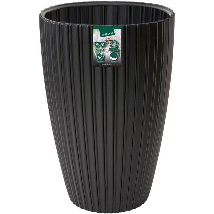 Maceta - Garden ID - Fancy - 40 x 58 cm - Para jardín, balcones o interiores - Color negro 1 Maceta - Garden ID - Fancy - 40 x 58 cm - Para jardín, balcones o interiores - Color negro 1
