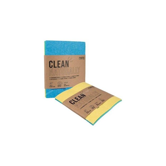 MEMO Bayetas de Celulosa Compostables Sin Plásticos, Pack de 3 Unidades